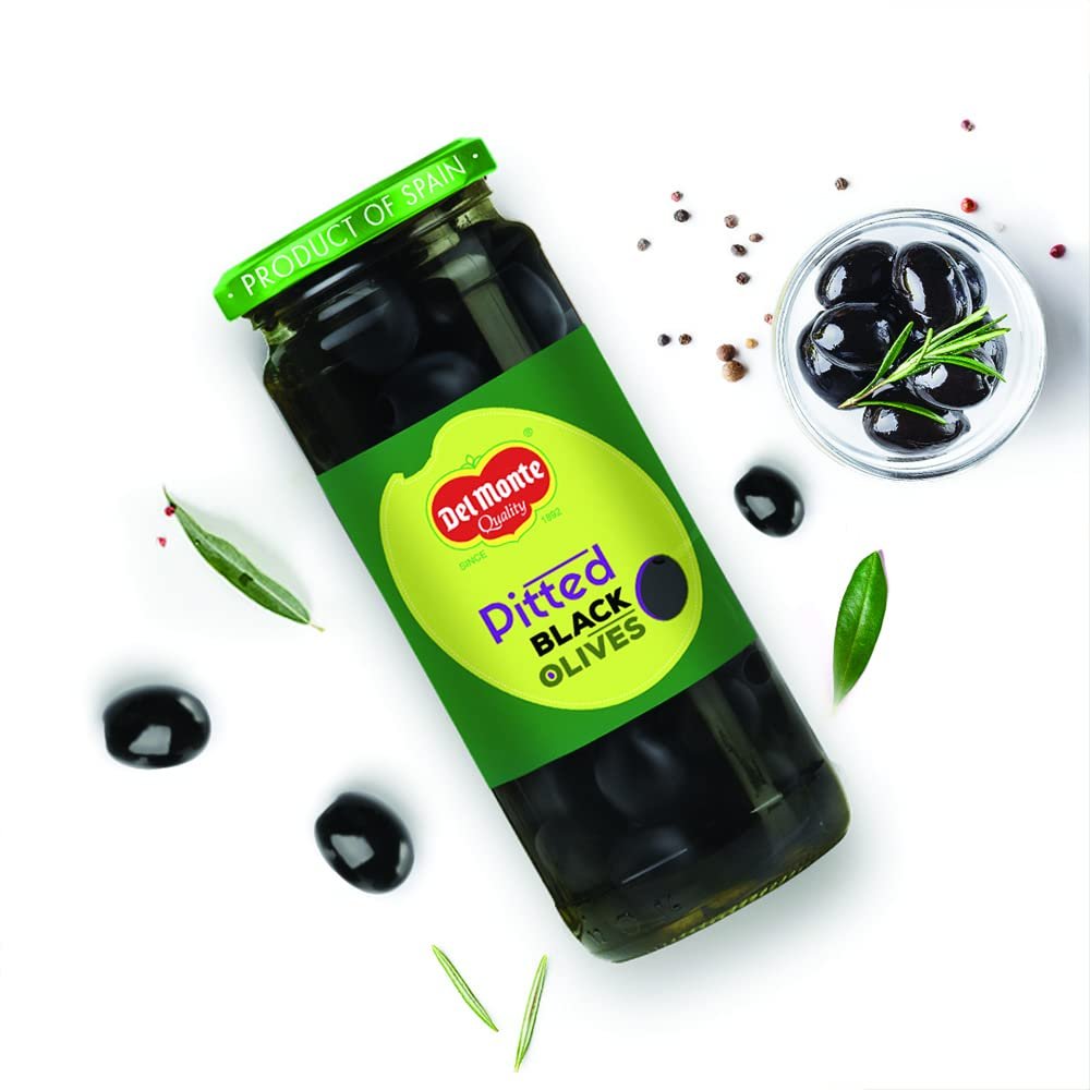 Del Monte Olive Black Pitted 450gm